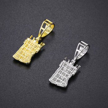 Pendentif croix en moissanite représentant le roi Jésus, en argent sterling