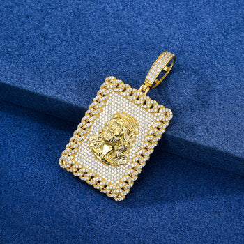 Jesus-Anhänger aus Sterlingsilber mit Moissanit-Verzierung 