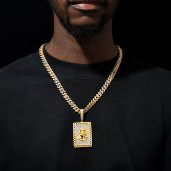 Jesus-Anhänger aus Sterlingsilber mit Moissanit-Verzierung 