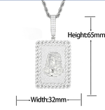 ICED OUT MOISSANITE JESUS TAG PENDANT IN STERLING SILVER