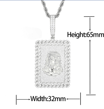 Jesus-Anhänger aus Sterlingsilber mit Moissanit-Verzierung 