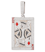 ICED OUT MOISSANITE KING POKER PENDANT IN STERLING SILVER