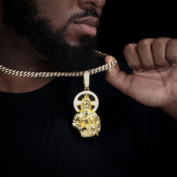 Pendentif Saint Jude en moissanite sertie dans de l'argent sterling