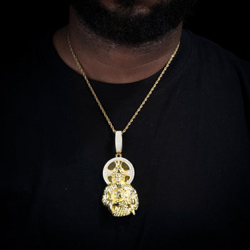 Pendentif Saint Jude en moissanite sertie dans de l'argent sterling