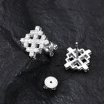 ICED OUT MOISSANITE SNOWFLAKE EARRINGS IN STERLING SILVER