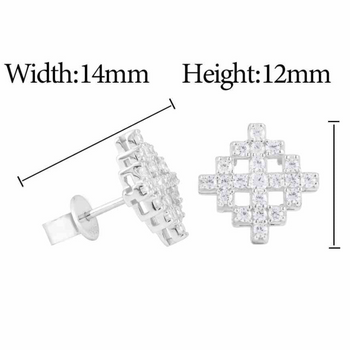 Boucles d'oreilles flocon de neige en moissanite glacée et argent sterling