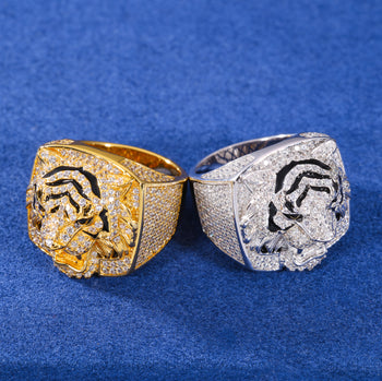 Tigerring mit Moissanit-Besatz aus Sterlingsilber 