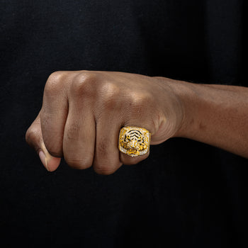 Tigerring mit Moissanit-Besatz aus Sterlingsilber 