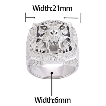 Tigerring mit Moissanit-Besatz aus Sterlingsilber 