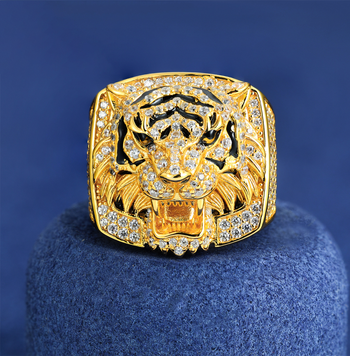 Tigerring mit Moissanit-Besatz aus Sterlingsilber 