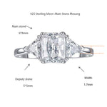 IE0008 PRINCESS CUT MOISSANITE DIAMOND RING IN STERLING SILVER