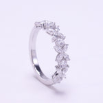 IE00131 MARQUISE CUT 3X6MM MOISSANITE DIAMOND RING IN STERLING SILVER