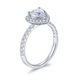 IE00198 HEART CUT MOISSANITE ENGANGEMENT RING IN STERLING SILVER