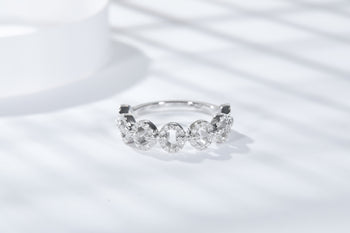 IE00206 ETERNITY LOCK MOISSANITE RING IN STERLING SILVER