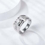IE00231 1CT 6.5MM MOISSANITE SIGNET RING IN STERLING SILVER