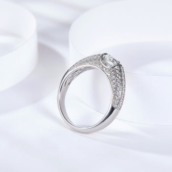 IE00233 1CT 6,5MM MOISSANIT-RING IN STERLING SILBER