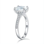 IE00235 CUSHION CUT 9X7MM MOISSANITE DIAMOND RING IN STERLING SILVER
