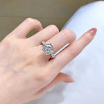 IE00238 3CT PORTUGUESE ROUND CUT MOISSANITE RING IN STERLING SILVER