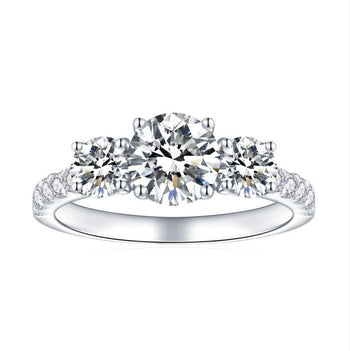 IE00247 6.5MM MOISSANITE DIAMOND ROUND ETERNITY BAND RING IN STERLING SILVER