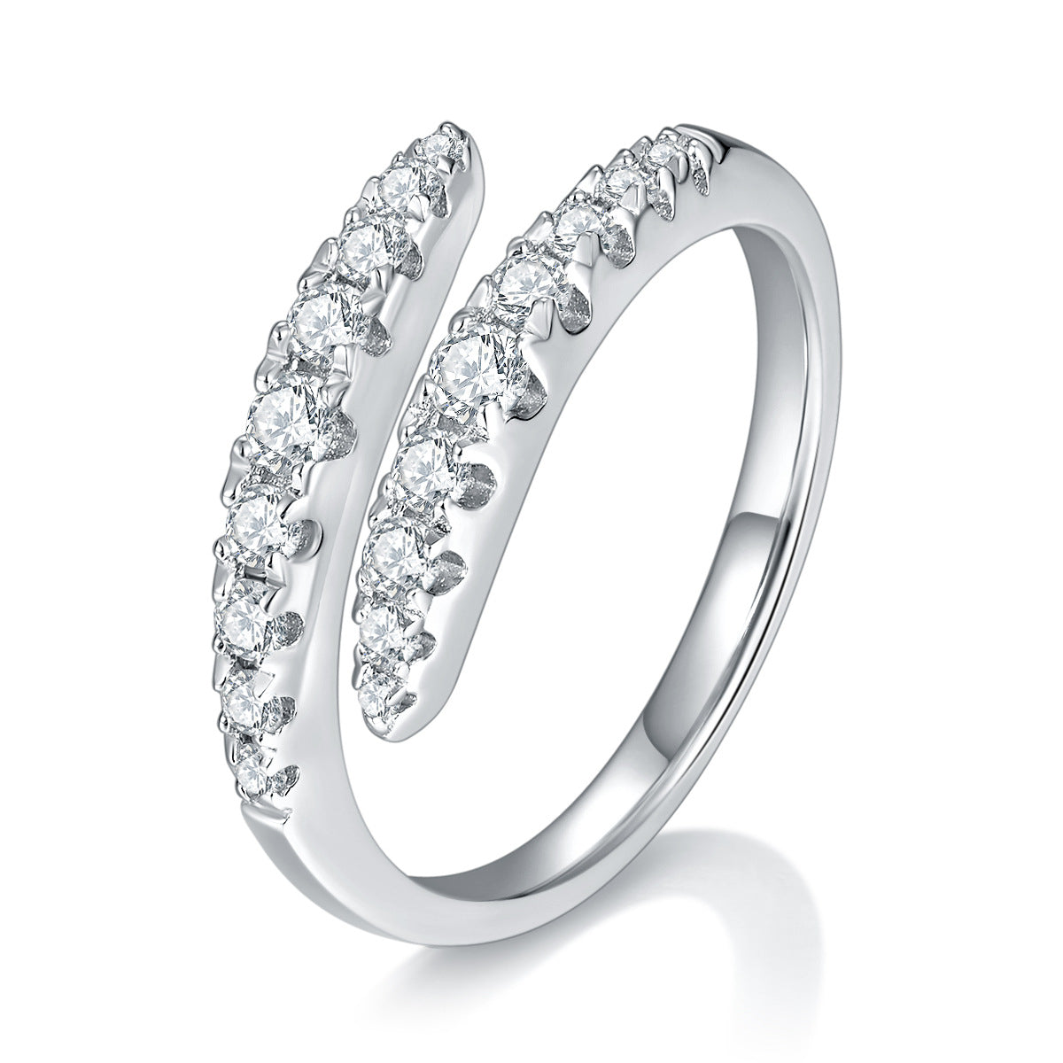 IE00256 MOISSANITE DIAMOND PYTHON LOOP RING IN STERLING SILVER