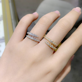 IE00256 MOISSANITE DIAMOND PYTHON LOOP RING IN STERLING SILVER