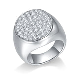 IE00256 MOISSANITE SIGNET RING IN STERLING SILVER