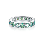 IE00257 GREEN MOISSANITE RING IN STERLING SILVER