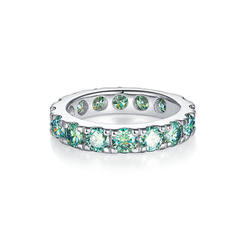 Bague en moissanite verte IE00257 et argent sterling