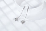 IE0026 5MM MOISSANITE ROUND DANGLE DROP EARRINGS IN STERLING SILVER