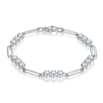 Bracelet en argent sterling serti de diamants moissanite de 3 mm (IE0030)