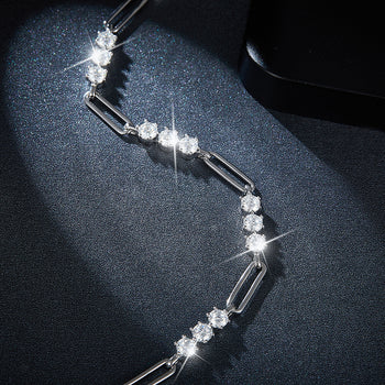 Bracelet en argent sterling serti de diamants moissanite de 3 mm (IE0030)