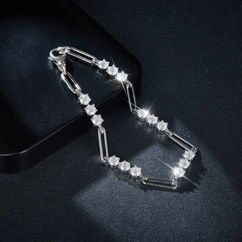 Bracelet en argent sterling serti de diamants moissanite de 3 mm (IE0030)