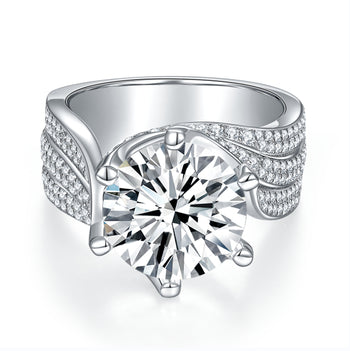 IE0035 5C 11MM MOISSANITE DIAMOND RING IN STERLING SILVER