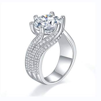 IE0035 5C 11MM MOISSANITE DIAMOND RING IN STERLING SILVER