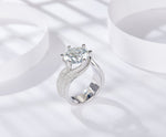 IE0035 5C 11MM MOISSANITE DIAMOND RING IN STERLING SILVER
