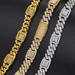 IE0038 MOISSANITE MIAMI CUBAN LINK CHAIN NECKLACE/BRACELET IN STERLING SILVER