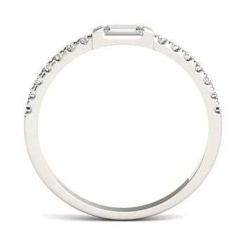 IE0039 BAGUETTE MOISSANITE DIAMOND RING IN STERLING SILVER