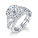 IE223 ROUND INFINITY MOISSANITE DIAMOND RING IN STERLING SILVER