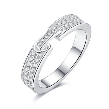 IE0040 MOISSANITE DIAMOND CIRCULAR INFINITE RING IN STERLING SILVER