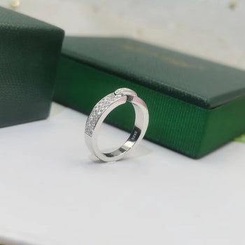 IE0040 MOISSANITE DIAMOND CIRCULAR INFINITE RING IN STERLING SILVER