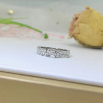 IE0040 MOISSANITE DIAMOND CIRCULAR INFINITE RING IN STERLING SILVER