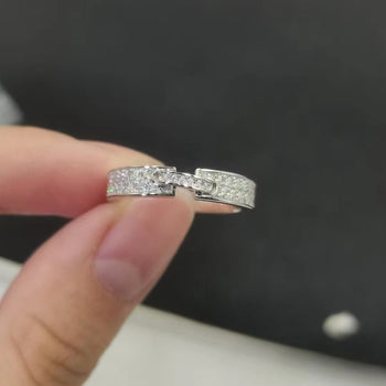 IE0040 MOISSANITE DIAMOND CIRCULAR INFINITE RING IN STERLING SILVER