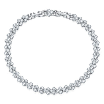 Bracelet trèfle en moissanite 2,5 mm 6,8 ct, en argent sterling (IE0043)