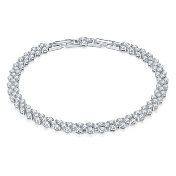 Bracelet trèfle en moissanite 2,5 mm 6,8 ct, en argent sterling (IE0043)