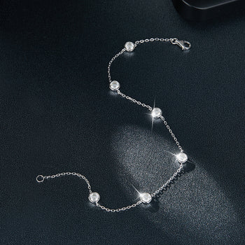 IE0044 Verstellbares Moissanit-Armband aus Sterlingsilber