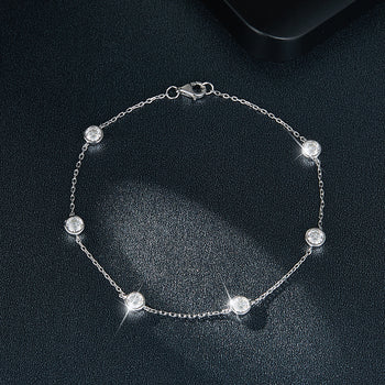 IE0044 Verstellbares Moissanit-Armband aus Sterlingsilber