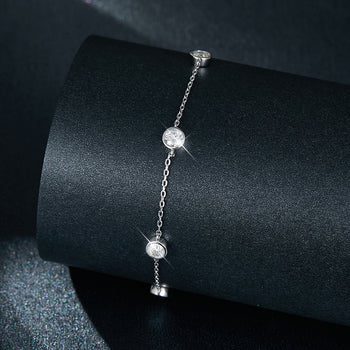 IE0044 Verstellbares Moissanit-Armband aus Sterlingsilber