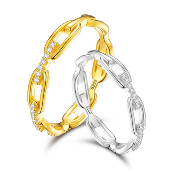 Bague de mariage en argent sterling avec diamant et moissanite IE0045