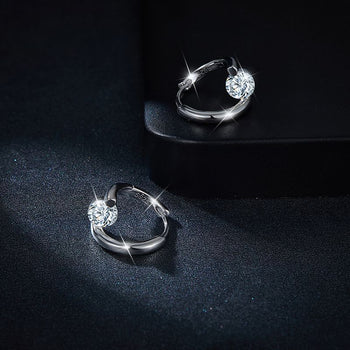 IE0055 0,5 Karat Moissanit-Diamant-Creolen aus Sterlingsilber