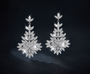 Boucles d'oreilles pendantes Jhumka en moissanite et diamants IE0058, en argent sterling